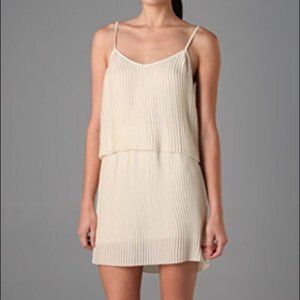 Parker Pleated Party Dress in Ivory/Cream Size Small.